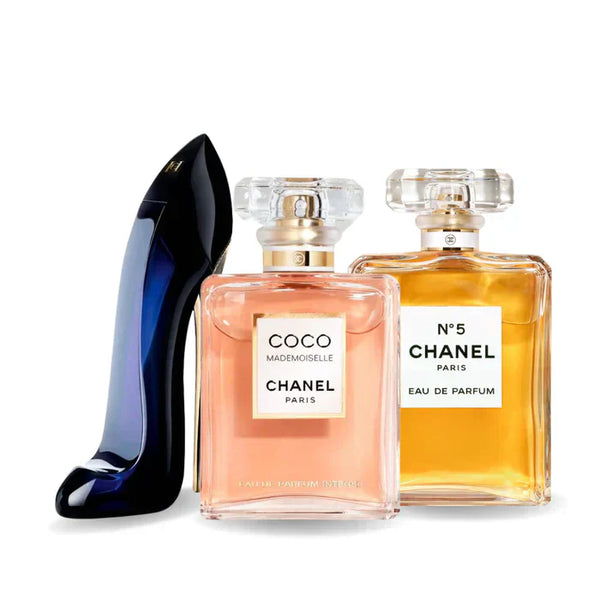 3 Perfume Set: GOOD GIRL, COCO MADEMOISELLE & Chanel Nº5 100ml