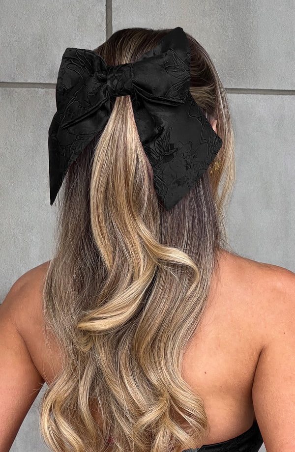 Stella - Black Bow Hairpin